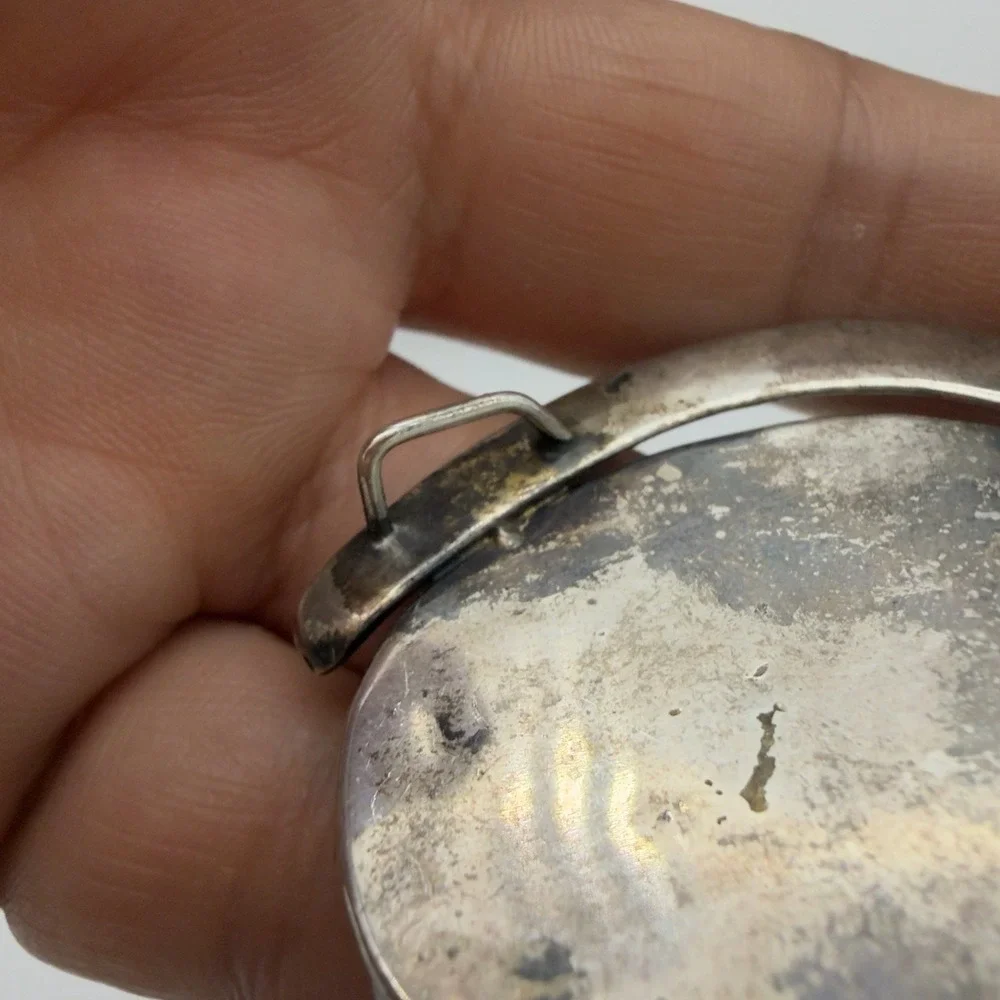 Antique Victorian Sterling Silver Pendant Converted Vesta Case Equestrian Read